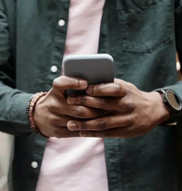 Person on phone providing real human customer support for website changes